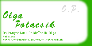 olga polacsik business card